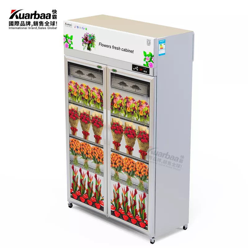 快霸（Kuarbaa）商用鲜花柜800升风冷展示柜立式冷冻冰箱超市水果店冷藏保鲜柜饮料柜