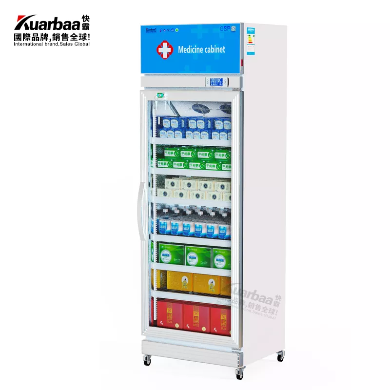 快霸（Kuarbaa）商用药品冷藏柜400升风冷展示柜药店阴凉柜诊所冰箱单门冷藏柜保鲜柜