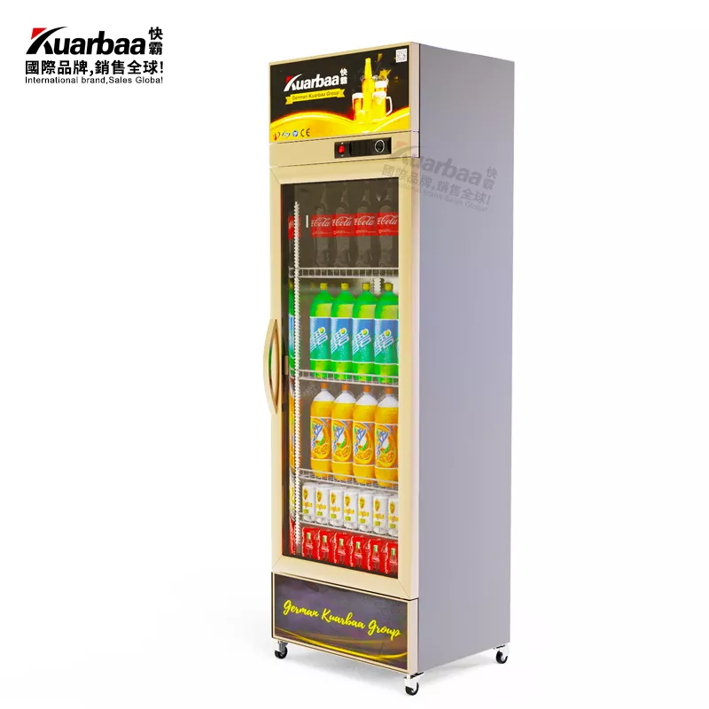 快霸（Kuarbaa）商用冷藏无霜展示柜380升饮料柜冰箱立式保鲜超市啤酒柜饭店超市冰柜